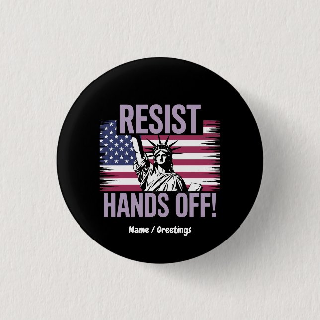 Freiheitsstatue für Protestwiderstände Button (Vorderseite)