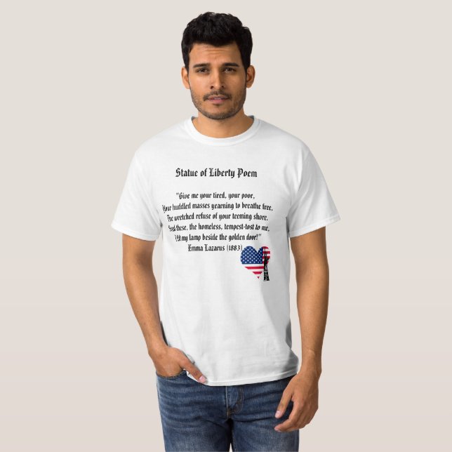 Freiheitsstatue Gedicht T-Shirt (Vorne ganz)