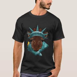Freiheitsstatue Giraffe 4. Juli Tier USA A T-Shirt