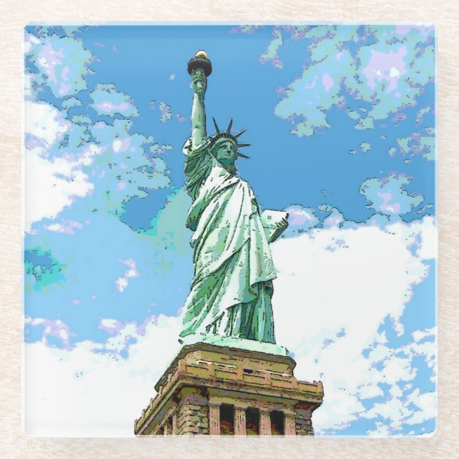 Freiheitsstatue Glasuntersetzer (Vorderseite)
