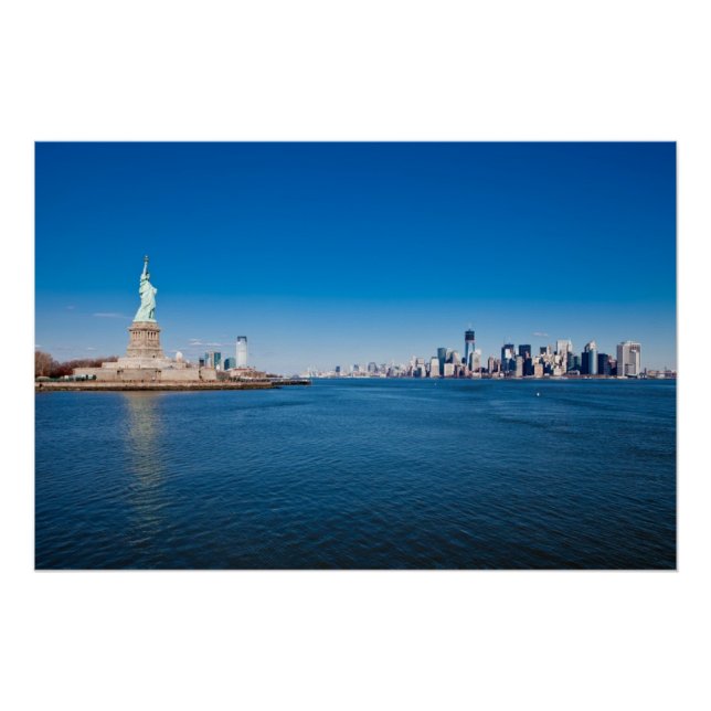 Freiheitsstatue, Hudson River und Manhattan Poster (Vorderseite)