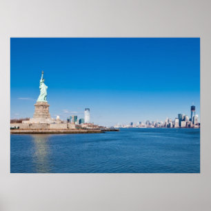 Freiheitsstatue, Hudson River und Manhattan Poster