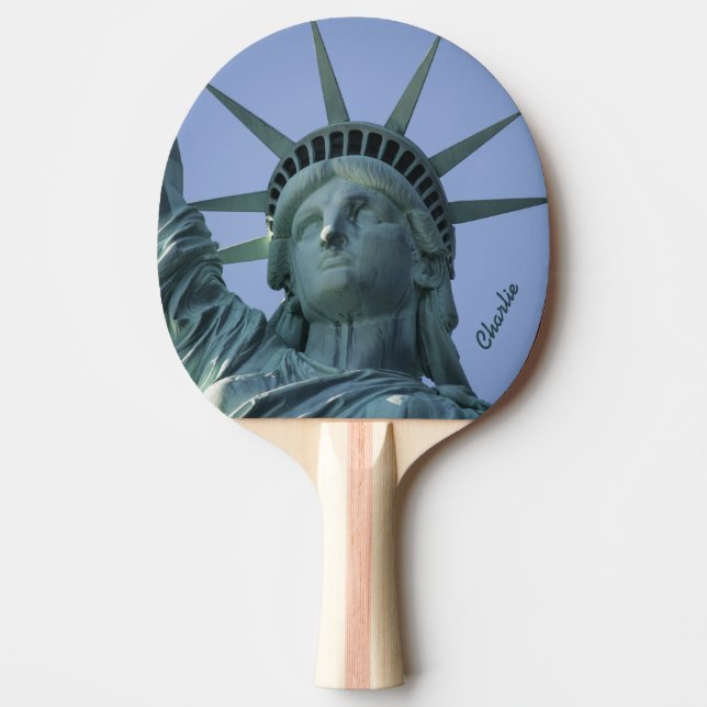 Freiheitsstatue individuelle Name Pingpongpaddel Tischtennis Schläger (Vorderseite)