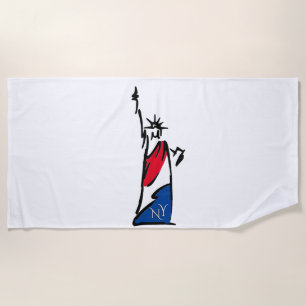 Freiheitsstatue / Lady Liberty Streifen Strandtuch