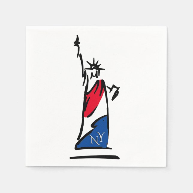 Freiheitsstatue / Lady Liberty Stripes Serviette (Vorderseite)