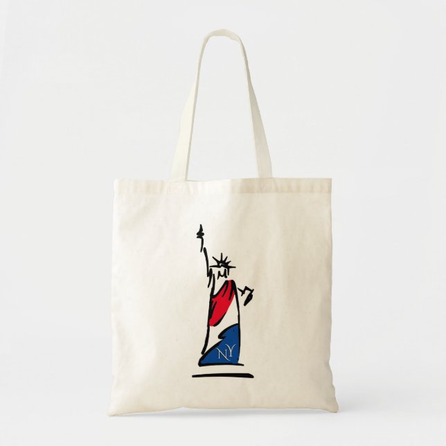 Freiheitsstatue / Lady Liberty Stripes Tragetasche (Vorne)