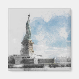 Freiheitsstatue Magnet Manhattan NYC Aquarell