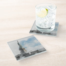 Freiheitsstatue Manhattan Glass Untersetzer - NYC