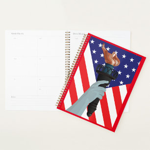 Freiheitsstatue mit amerikanischer Flagge Planer