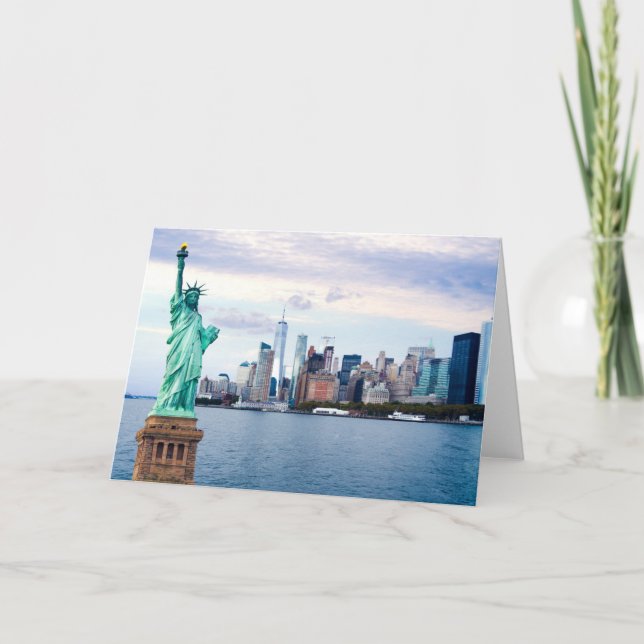 Freiheitsstatue mit dem World Trade Center Karte (Vorderseite)