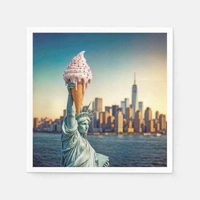 Freiheitsstatue mit Eiscreme Serviette (Vorderseite)