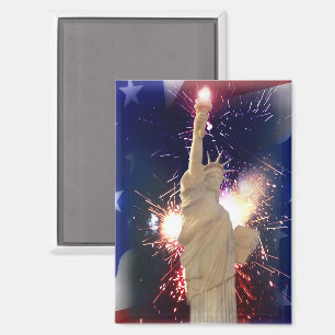 Freiheitsstatue mit Feuerwerk zum 4. Juli  Magnet