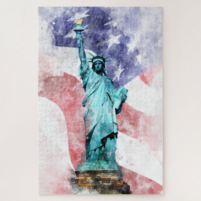 Freiheitsstatue mit Flaggenfarbe (Vertikal)