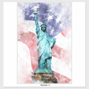 Freiheitsstatue mit Flaggenfarbe Aufkleber