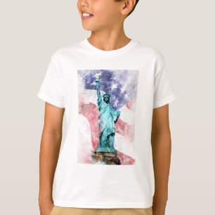 Freiheitsstatue mit Flaggenfarbe T-Shirt
