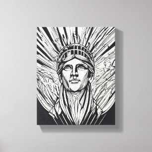 Freiheitsstatue Moderne Linienkunst Leinwanddruck