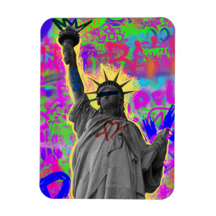 Freiheitsstatue - Neon-Graffiti-Pop-Art-Magnet Magnet