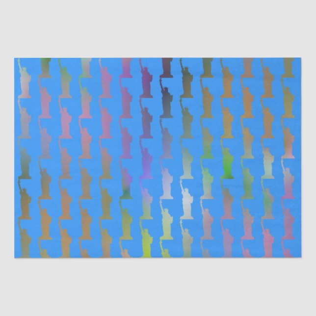 Freiheitsstatue New York auf dem Regenbogenmuster Seidenpapier (Vorderseite)