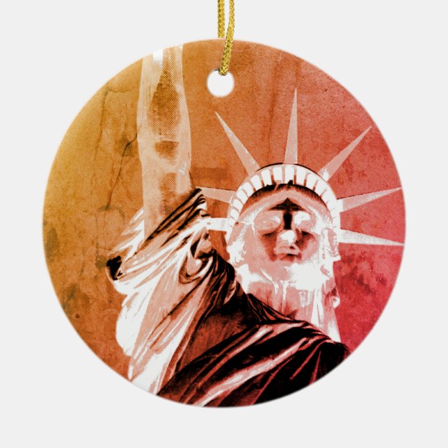 Freiheitsstatue New York City Keramik Ornament (Vorne)