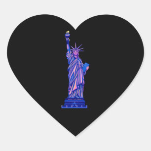 Freiheitsstatue-New York City-Sehenswürdigkeit Herz-Aufkleber