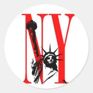 Freiheitsstatue New York NY Logo-Entwurf Runder Aufkleber