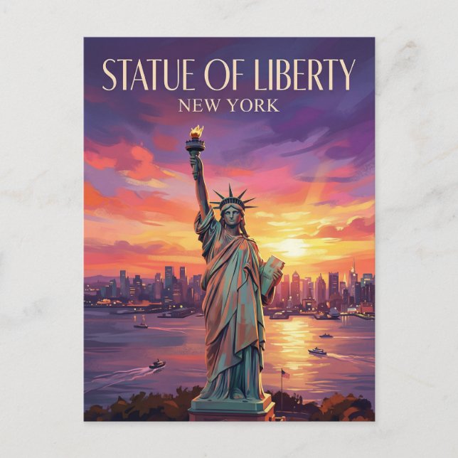 Freiheitsstatue New York Postkarte (Vorderseite)