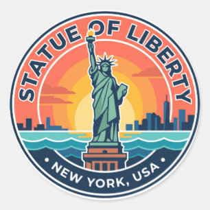 Freiheitsstatue New York Runder Aufkleber
