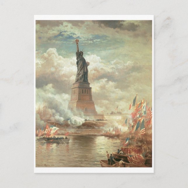 Freiheitsstatue, New York um 1800 Postkarte (Vorderseite)