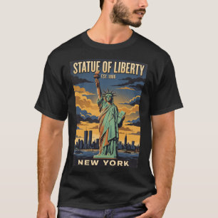 Freiheitsstatue New York Vintage-Reiseposter R T-Shirt