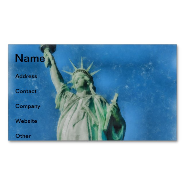Freiheitsstatue, New Yorker Aquarelle Magnetische Visitenkarte (Vorderseite)