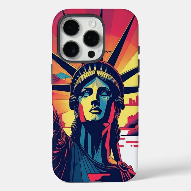 Freiheitsstatue NYC Skyline Mobile Case (Rückseite)
