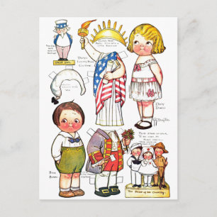 Freiheitsstatue Onkel Sam George Washington Puppe Postkarte