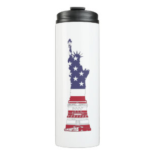 Freiheitsstatue Patriotic Flag Thermosbecher