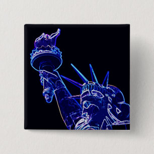 Freiheitsstatue Pop Art Button