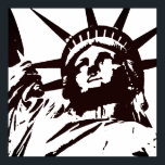 Freiheitsstatue Pop Art Poster<br><div class="desc">New York City - USA National und City Symbol Statuen, Monumente und Gebäude - Statue of Liberty Foto Artwork - Statue of Liberty Silhouette Pop Art Style Black & White Artwork</div>