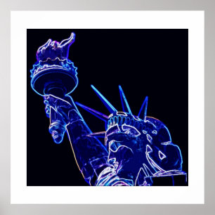 Freiheitsstatue Poster Print mit weißen Grenzen