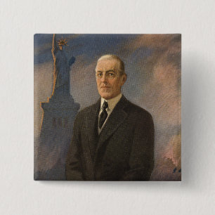 Freiheitsstatue & Präsident Woodrow Wilson Button