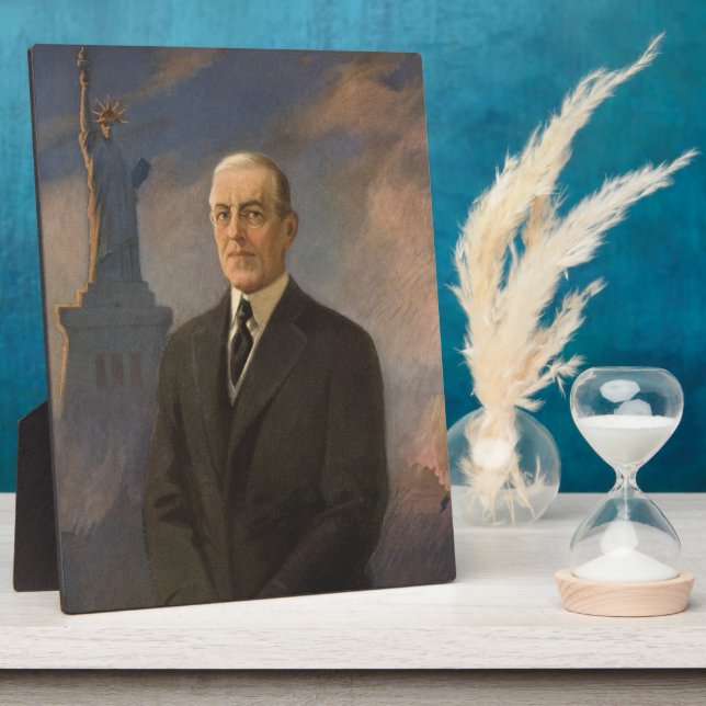 Freiheitsstatue & Präsident Woodrow Wilson Fotoplatte (Seite)