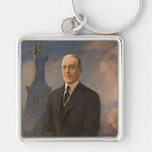Freiheitsstatue & Präsident Woodrow Wilson Schlüsselanhänger