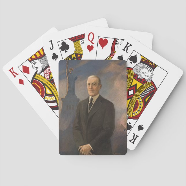 Freiheitsstatue & Präsident Woodrow Wilson Spielkarten (Rückseite)