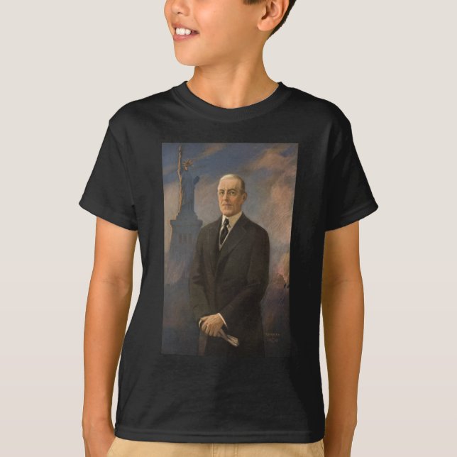 Freiheitsstatue & Präsident Woodrow Wilson T-Shirt (Vorderseite)