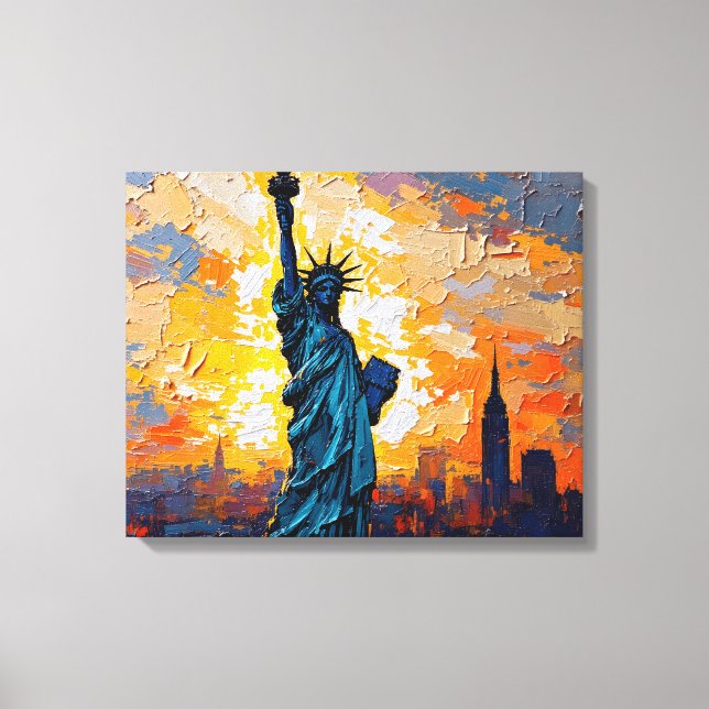 Freiheitsstatue Premium Leinwand (Vorderseite)