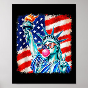 Freiheitsstatue pustet Blasen Frauen patriotisch Poster