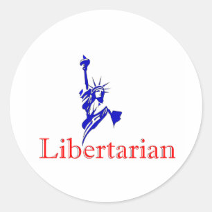 Freiheitsstatue — Retro Libertarian Ikone Runder Aufkleber