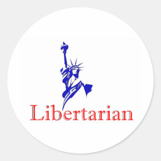 Freiheitsstatue — Retro Libertarian Ikone Runder Aufkleber