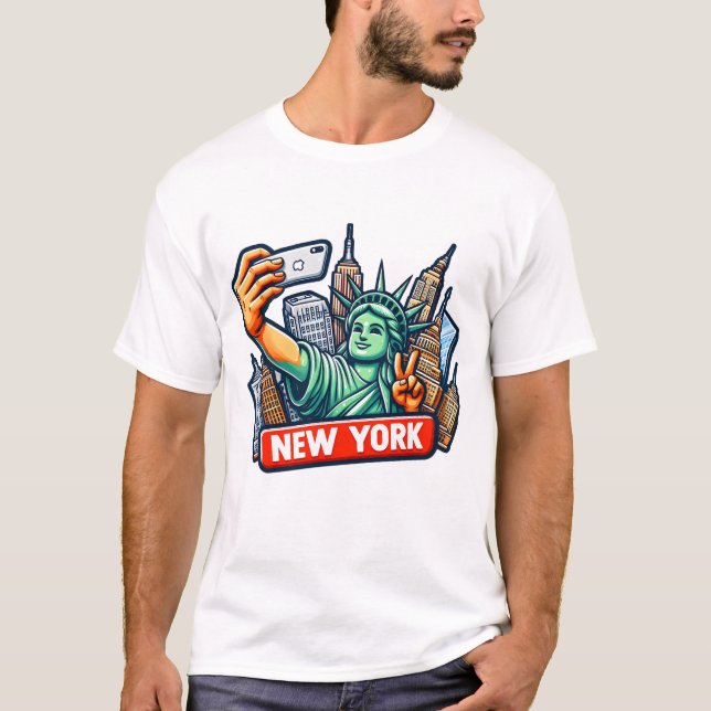 Freiheitsstatue Selfie T-Shirt (Vorderseite)