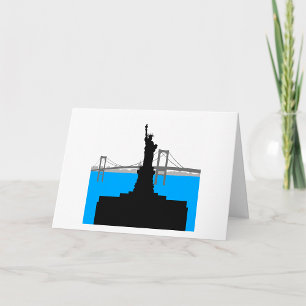 Freiheitsstatue Silhouette New York Skyline Karte
