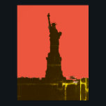Freiheitsstatue Silhouette Pop Art Poster<br><div class="desc">New York City - USA National und City Symbol Statuen,  Monumente und Gebäude - Statue of Liberty Foto Artwork - Statue of Liberty Silhouette Pop Art Art Artwork</div>