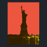 Freiheitsstatue Silhouette Pop Art Poster<br><div class="desc">New York City - USA National und City Symbol Statuen,  Monumente und Gebäude - Statue of Liberty Foto Artwork - Statue of Liberty Silhouette Pop Art Art Artwork</div>