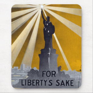 Freiheitsstatue Torch und Zweiter Weltkrieg der US Mousepad